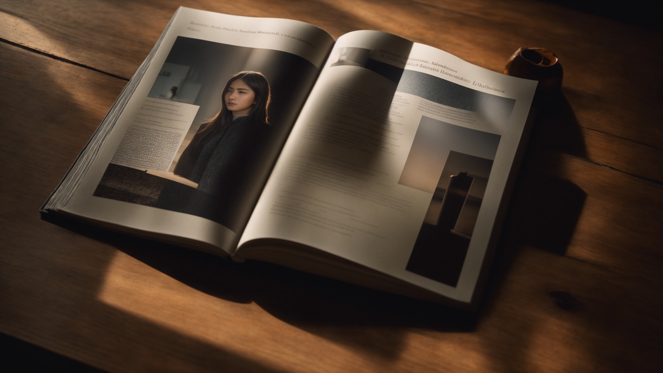 Mysterious yearbook with ghostly figure